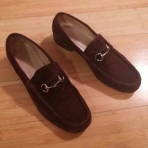 Gucci Brown Suede Classic Loafers